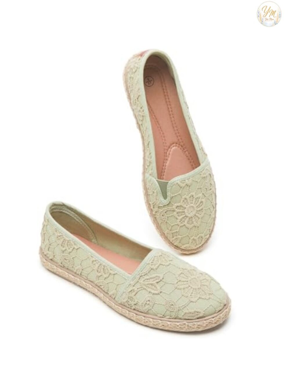 Women's Floral Embroidered Ballet Flats Slip On Memory Foam Dress Shoes
